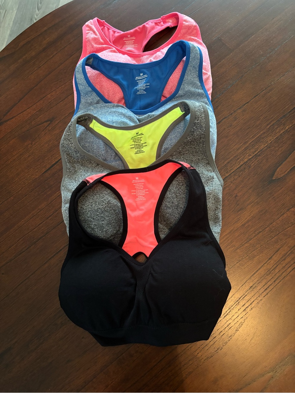 NWOT - RACER BACK SPORTS BRA SET OF 4